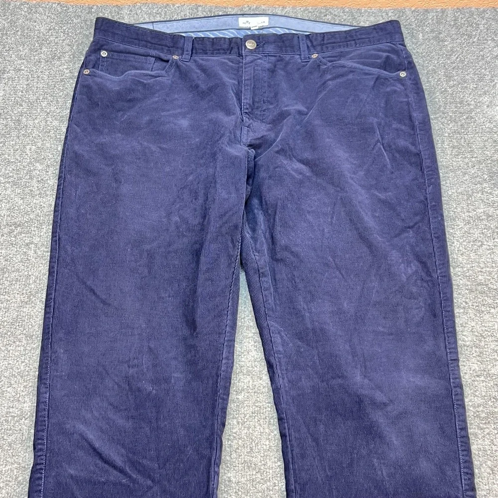 Peter Millar Pants Mens 38 Blue Corduroy Chino Regular Fit 5 Pocket Casual